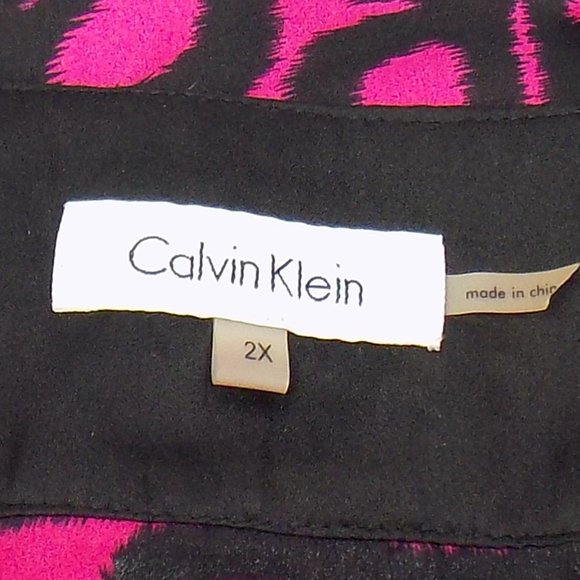 Calvin Klein Satin Feel Tie Back Kimono Style Blouse Size 2X - Picture 10 of 11